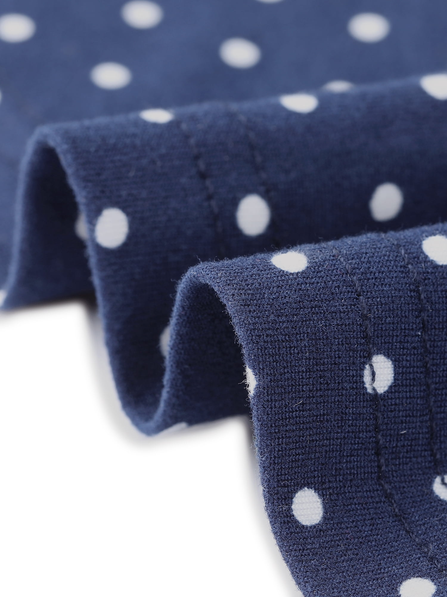 DARING DIVA Women's Polka Dots Dress Vintage Lace V Neck Casual Midi Dresses S Navy Blue