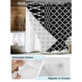 thumbnail image 3 of No Hook Cloth Fabric Shower Curtain with Snap in Liner, Black Morocco Waterproof Shower Curtains Set with See Through Top Window, Boho Modern Minimalist Abstract Geometric Bath Curtains 66"x72", 3 of 6