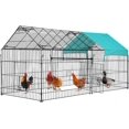 thumbnail image 1 of BestPet 87" X 41"Large Metal Chicken Coop Run Enclosure Pen, Waterproof Cover Outdoor Backyard Farm Cage Crate Pet Playpen Exercise Pen for Rabbit, 1 of 7