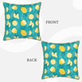 thumbnail image 3 of Xecao Lemon Blue Print Soft Velvet Decorative Throw Pillow Covers, Square Cushion Cases for Bed, Sofa, Living Room, Car, and Indoor Outdoor Use-20"x20", 3 of 8