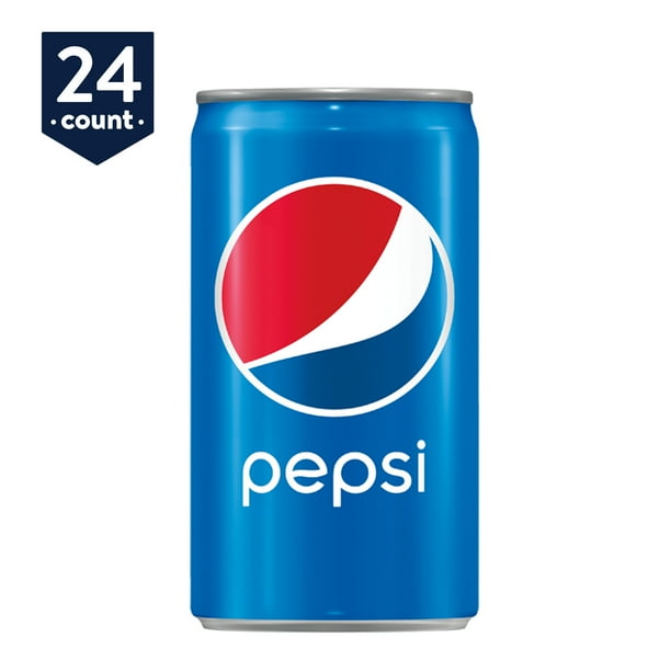 Pepsi Soda Mini Cans, 7.5 oz Cans, 24 Count - Walmart.com - Walmart.com