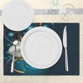 thumbnail image 3 of Ambesonne Christmas Place Mats Set of 4, Vivid Balls Ribbons, Standard Size, Petrol Blue Grey Red, 3 of 6