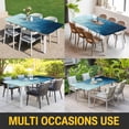 thumbnail image 5 of Blue Ombre Table Cloths for 8 Foot Rectangle Tables, Coastal Beach Modern Abstract Art Patio Waterproof Elastic Fitted Tablecloths, Washable Rectangular Table Cover for Camping, 5 of 8