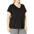 thumbnail image 1 of HUE Womens Short Sleeve V-Neck Sleep Tee X-Large Black, 1 of 5