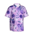 thumbnail image 2 of Haiem Violet Printed Hawaiian Shirt for Men - Men’s Casual Beach Summer Shirts - Stretch Fabric with Modern Fit-Small, 2 of 9