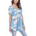 thumbnail image 3 of JuneFish Women's Summer Pleated Tops Casual Tee Hide Belly Shirts Blouse for Leggings, 3 of 5