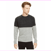 Kenneth Cole Reaction NEW Gray Men Large L Colorblock Crewneck Sweater