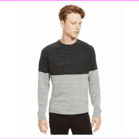 Kenneth Cole Reaction NEW Gray Men Large L Colorblock Crewneck Sweater