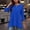 Blue, variant on Graphic Tees for Women Casual Tee for Everyday Wear Round Neck Short Sleeve Basic Top Suitable with Denim and Skirts White XXL