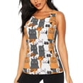 thumbnail image 1 of Balery Funny Cats Camiseta sin mangas estampada ligera para mujer, tops de entrenamiento sin mangas, camisetas de yoga transpirables de secado rápido.-Small, 1 of 7