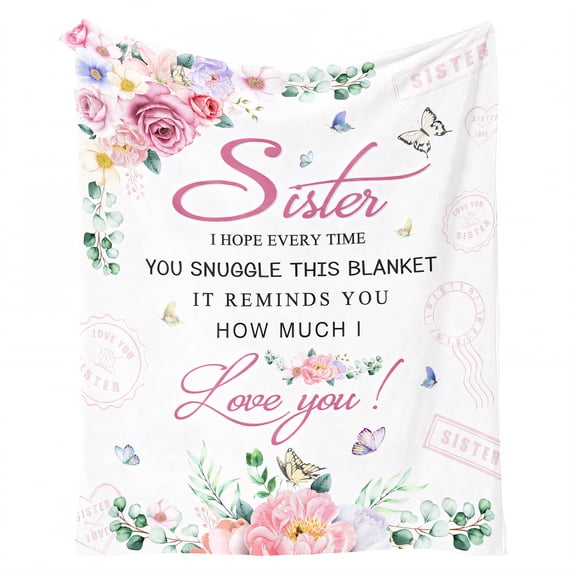 AUQ Throw Blanket,Vibrant Sister Tribute Bed Throw Blanket,Cozy Digital Print Bed Blankets,Style1,60*80in