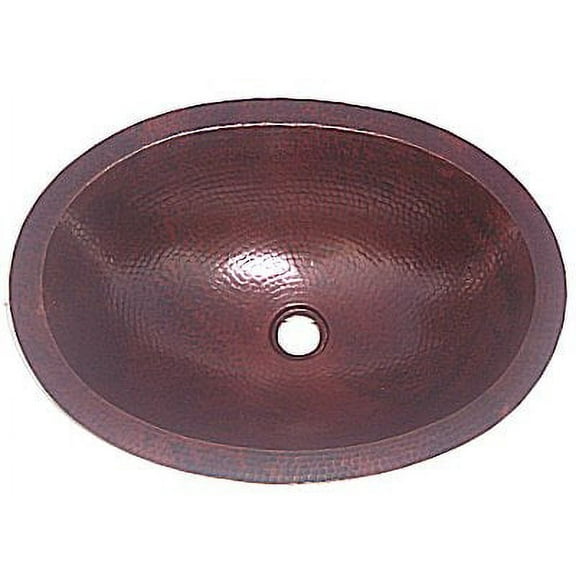 Undermount Hammered Oval Bathroom Copper Sink