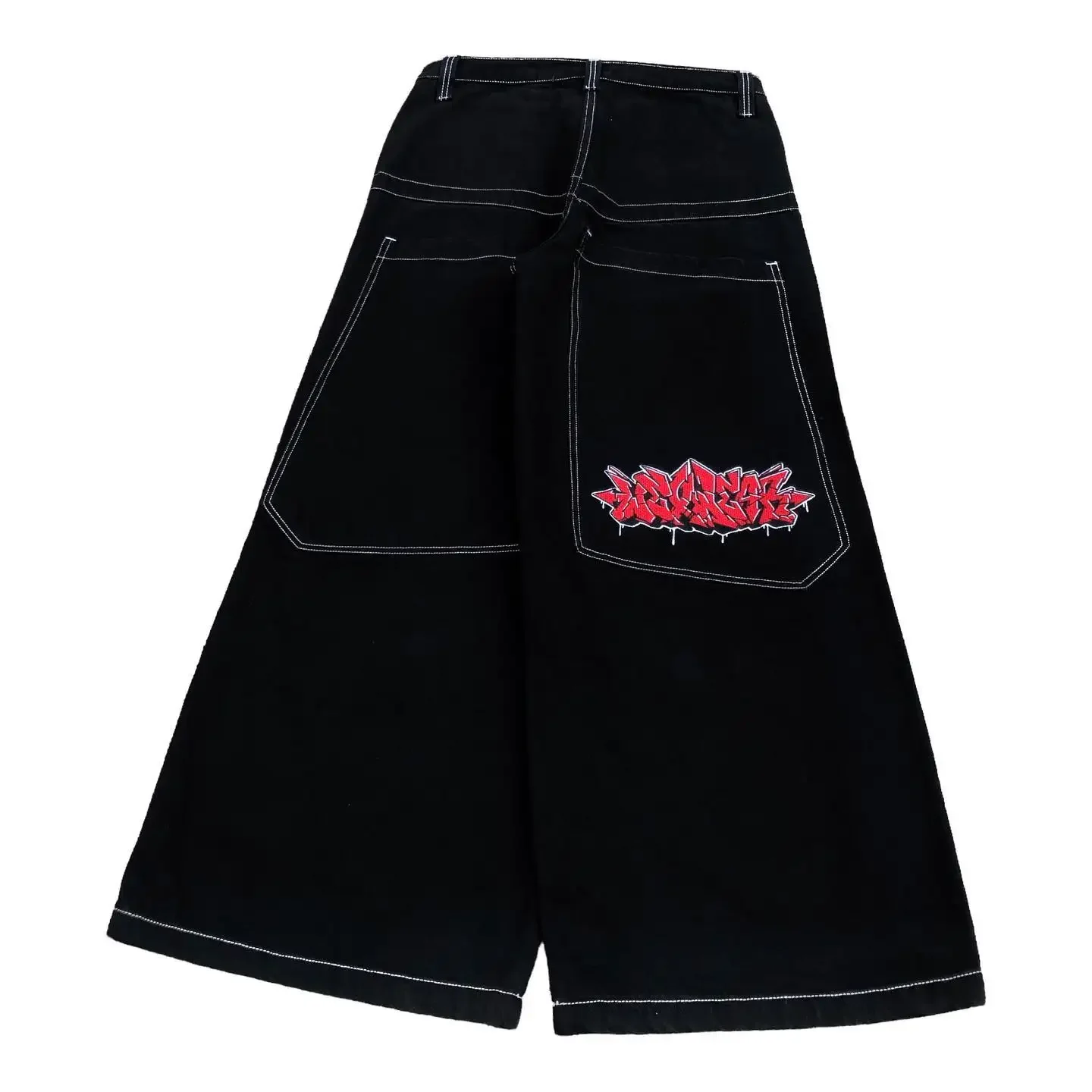 Hip-hop Gothic Retro Cross Embroidery Fashion Design Baggy High