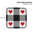 thumbnail image 2 of Rateoe Heart Black Buffalo Plaid Gingham Drawing Drink Coasters Set of 4 Leather Coasters Spill Protection for Table Desk,Durable and Non Slip Leather Coaster ,4 Inches Drink Mats-Square, 2 of 6