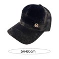 thumbnail image 6 of Skymirror Peaked Cap Adjustable Fleece Solid Color Plush Long Brim Warm Washable Hip-hop Style Baseball Hat for Daily Wear, 6 of 8