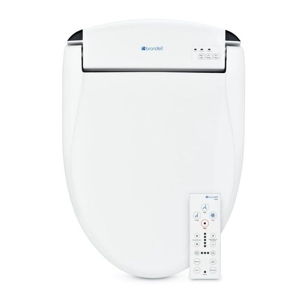 Brondell Swash SE600 Bidet Toilet Seat, Fits Elongated Toilets, White - Oscillating Stainless-Steel Nozzle, Warm Air Dryer, Ambient Nightlight