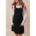 thumbnail image 4 of Wah Elegant Black Pocket Detail Sleeveless Corduroy Mini Dress, 4 of 8