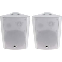 VOYZ Water Resistant 35 Watts Continuous Power Wall Mount Speakers, White, 2 Count