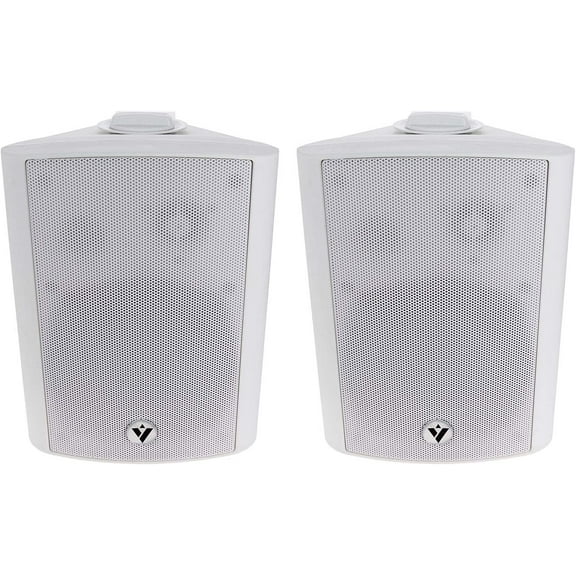 VOYZ Water Resistant 35 Watts Continuous Power Wall Mount Speakers, White, 2 Count