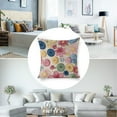 thumbnail image 3 of Buttons flowers kitsch Linen toss pillowcase Decoration pillowcase Gift preferred 24x24" Cushion cover 4 set Sofa pillowcase Sofa bedroom living room car, 3 of 8