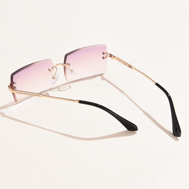 Gafas de Sol Sin Montura Salvador Mujer Lente Rosa Patas Doradas