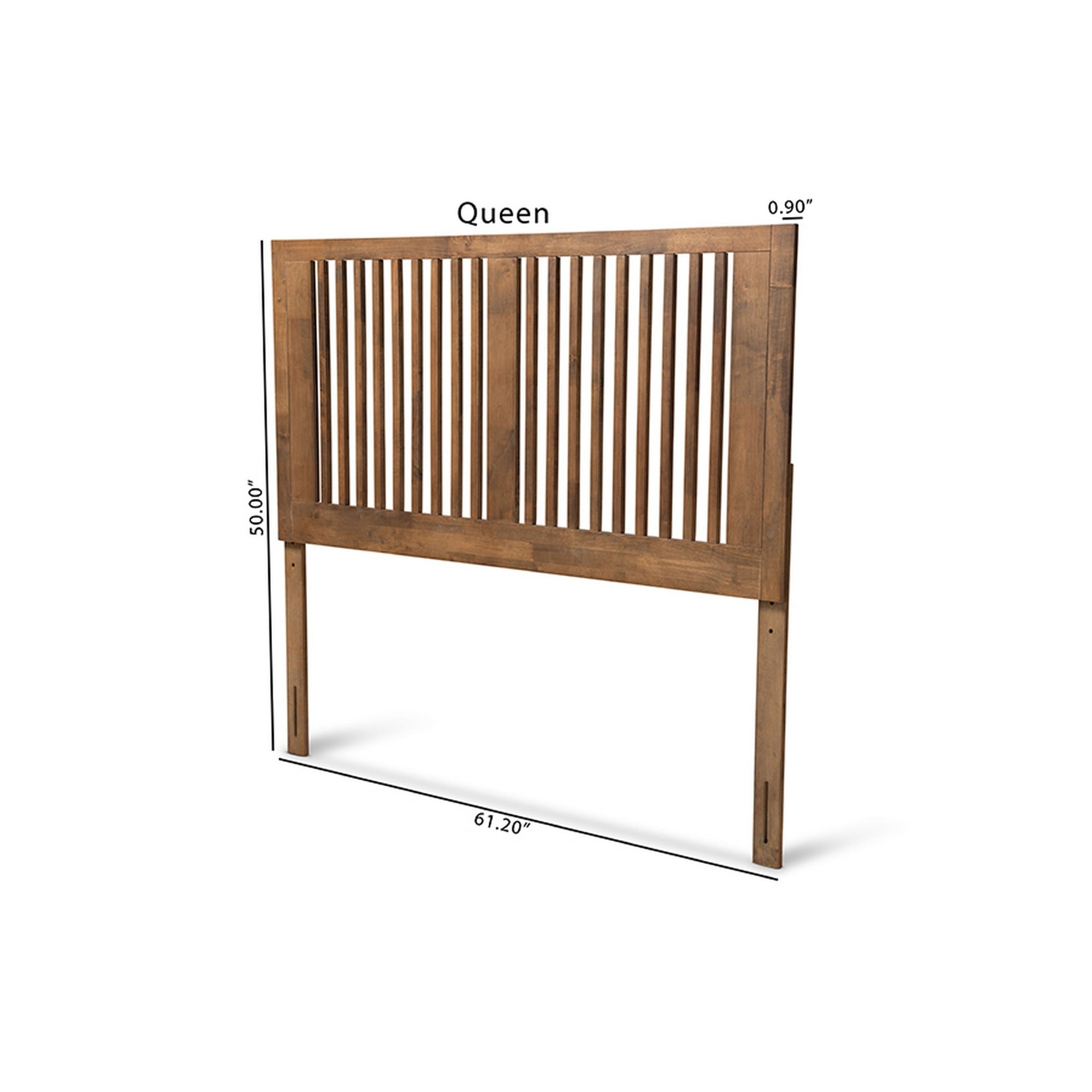 Harena Modern and Contemporary Transitional Ash Walnut Finished Wood Queen Size Headboard