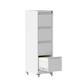 thumbnail image 4 of Tcbosik 4-Drawer File Cabinet with Lock and Wheels, 52.2" Tall Mobile Filing Cabinet for A4/Letter/Legal Size, Easy Assembly, White, 4 of 10