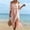 *Pink, variant on ClodeEU Women's Linen Blend Off The Shoulder 3/4 Sleeve Lace Patchwork Maxi Dress,Casual Beach Dress with Side Slit Pink,Women's Plus L