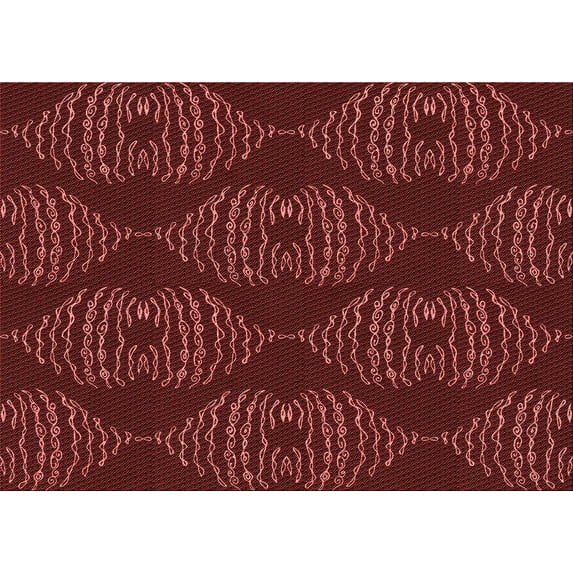 Ahgly Company Machine Washable Indoor Rectangle Transitional Grapefruit Red Area Rugs, 6' x 9'