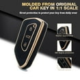 thumbnail image 4 of Xotic Tech Black TPU Full Protect Remote Control Key Fob Cover Shell Case w/Keychain ,Compatible with Volkswagen Golf 8 ID.4 MK8 Seat Leon MK4 Skoda Octavia 3-Button Smart Keyless Entry Key, 4 of 9