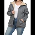 thumbnail image 3 of Sudadera con Capucha de Invierno de Larga con Cremallera para Mujer, Informal, Cálida y Acogedora, con Forro , para Otoño. Gris Oscuro 5XL, 3 of 9