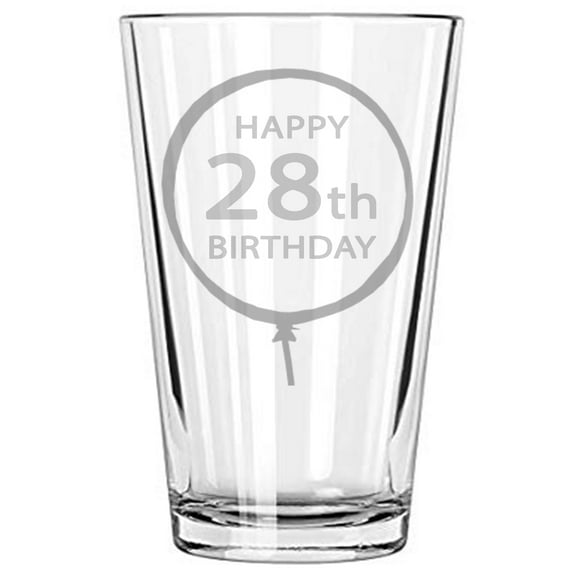 Happy Birthday 16 oz Beer Glass 28