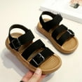 thumbnail image 4 of Boys' Sandals Black Adjustable Buckle Closure, Water-Resistant Play & Casual Sandals for Kids with Comfortable Chunky Sole,Size 29, 4 of 6
