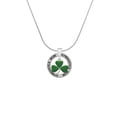 thumbnail image 2 of Delight Jewelry Silvertone Green Three Leaf Clover - Shamrock Gymnastics Mom Ring Charm Necklace, 18", 2 of 4
