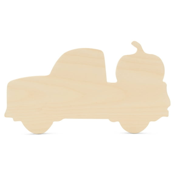 Pumpkin Truck Wooden Cutout 6-1/2 x 12 inches, 50 Unfinished Birch Wood Cutouts for Halloween Decor and DIY Crafts, by Woodpeckers
