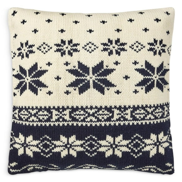 Ralph Lauren Brynden Knit Throw Pillow, 20 X 20, Cream/Navy