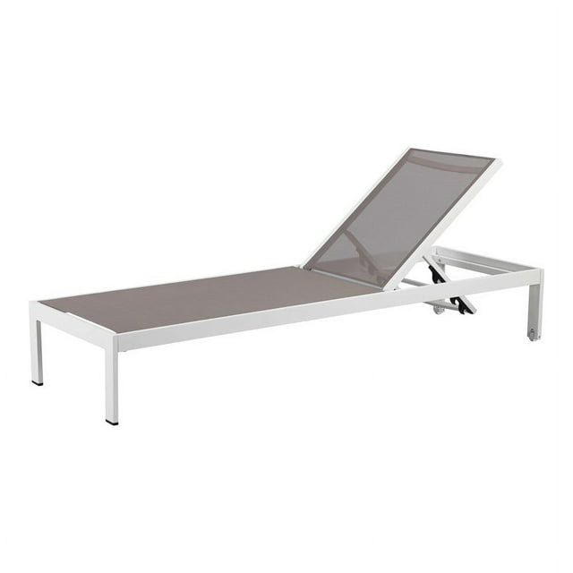 Pangea Home Chaise Longue Réglable en Hauteur en Aluminium en Blanc/gris
