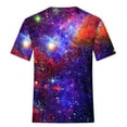 thumbnail image 6 of Penkiiy Galaxy Printed Shirt , Womens Vintage Casual Loose Short Sleeve Tee Tops M Purple, 6 of 6