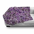 thumbnail image 3 of Mosaic Soft Flannel Fleece Blanket, Abstract Creative Contemporary Design with Geometric Motif in Purple Color Palette, Cozy Plush for Indoor and Outdoor Use, 70" x 90", Multicolor, by Ambesonne, 3 of 6