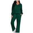 thumbnail image 2 of Women's 2 Piece Outfits Clearance Women 2024 Color Sports Suit Casual Sports Hoodie Pant Two-piece Set Wide Leg Pants, 2 of 7