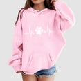 thumbnail image 2 of Staki Zip Hoodie Girl's Long Sleeve Drop Shoulder High Low Asymmetrical Hem Crop Hoodie Top (Pink,4-5 Years), 2 of 4