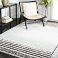 thumbnail image 2 of SAFAVIEH Berber Sera Abstract Polyester Shag Area Rug, Ivory/Grey, 7' x 7' Square, 2 of 8