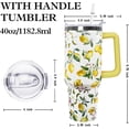 thumbnail image 2 of 40 oz Lemon Print Stainless Steel Tumbler with lid and Straw,Yellow Lemon CoffeeTravel Mug Cup Water Botter, Lemon Gifts for Lemon Lovers, 2 of 6