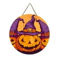 thumbnail image 3 of TIELUTT Halloween Pumpkin Doorplate Decorations Eye Catching Pumpkin Snowman Door Decorations Hanging Welcome Door Welcome Signs for Front Door Welcome Sign for Front Porch Interchangeable Candle Sco, 3 of 7