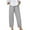Gray, variant on Women's Drawstring Waist Straight Leg Linen-like Cropped Pants Plus Size Casual Ankle Length Trousers Comfortable Lounge Pants S-5XL
