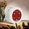thumbnail image 6 of Yiaed Merry Christmas Print Travel Jewelry Case Bridesmaid Gift Boxes Jewelry Travel Organizer Small Round Jewelry Box Mini Storage-White, 6 of 7