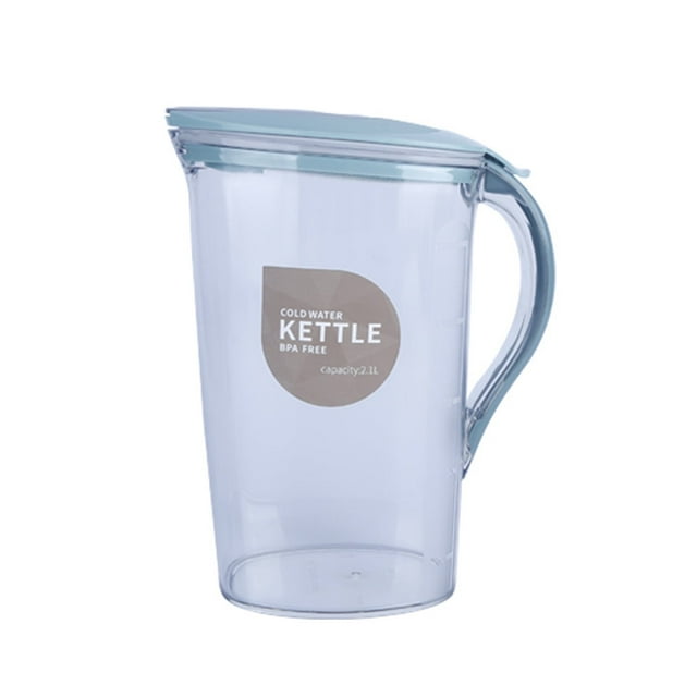 Contenants de Stockage d'Eau 1,8 L Bouilloire Froide Résistante à la Chaleur, Couvercle Escamotable Portable Recharge d'Eau Ouverture et Fermeture Délicates Réfrigération Bouilloire de Rangement pour Jus et Boissons Bouilloire d'Eau Chaude