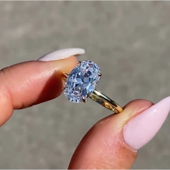 New Fashion, advanced and versatile design, INS wind wedding, high luxury oval zircon series female ring