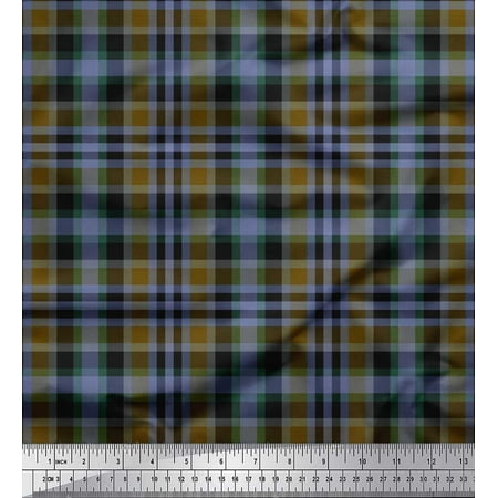 Soimoi Cotton Duck Fabric Gingham Check Print Fabric by Yard 56 Inch Wide