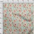 thumbnail image 3 of oneOone Polyester Spandex Dusty Teal Green Fabric Floral Craft Projects Decor Fabric Printed By The Yard 56 Inch Wide, 3 of 4